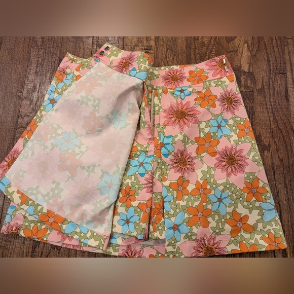 Outline Skort Floral Funky Psychedelic 60s Inspired Skirt With Shorts Size 6 - Picture 4 of 13